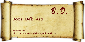 Bocz Dávid névjegykártya