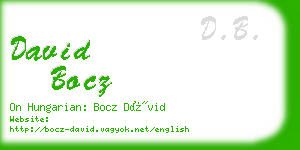 david bocz business card